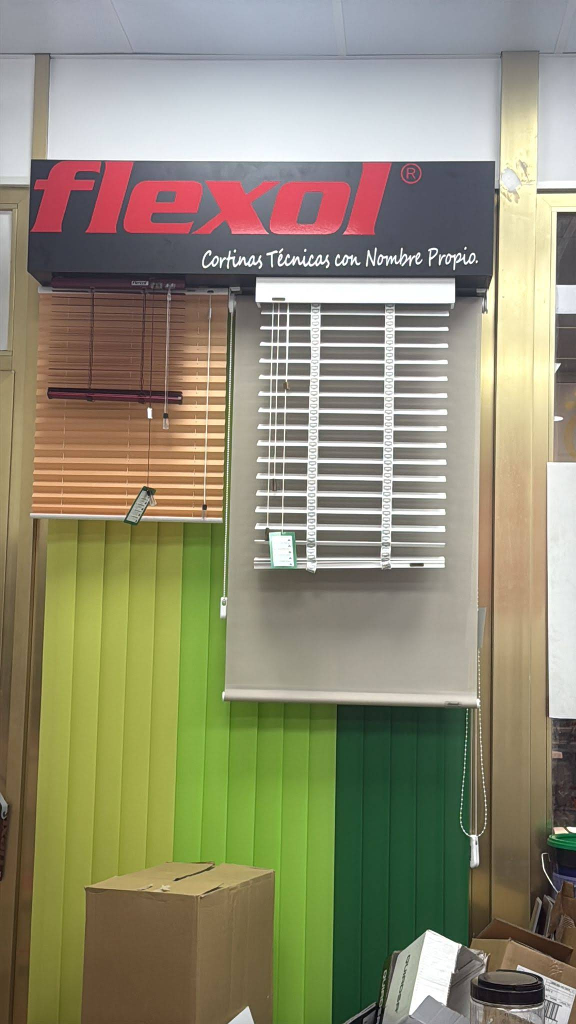 Blinds and curtains display